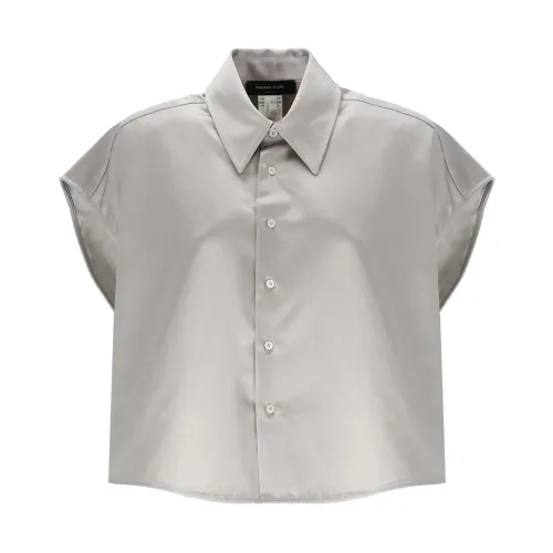 Fabiana Filippi , Silver Cotton Shirt with Collar ,Gray female, Sizes: