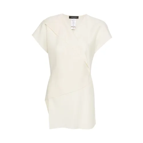 Fabiana Filippi , V-neck wrap blouse ,White female, Sizes: