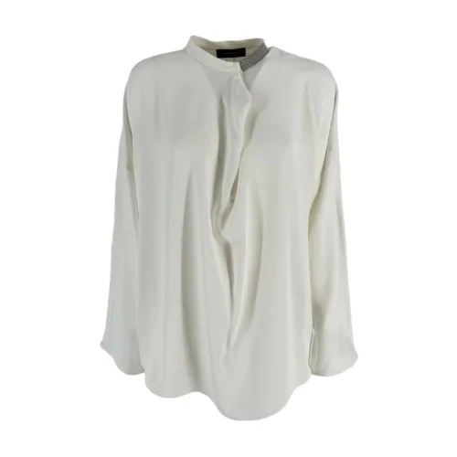 Fabiana Filippi , White Women Shirt with Monile Details ,White female, Sizes: