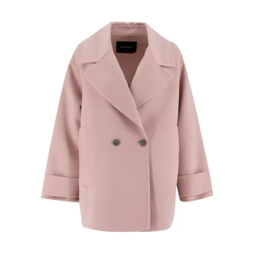 Fabiana Filippi , Women Clothing Jackets Coats Rosa Medio Aw23 ,Pink female, Sizes: