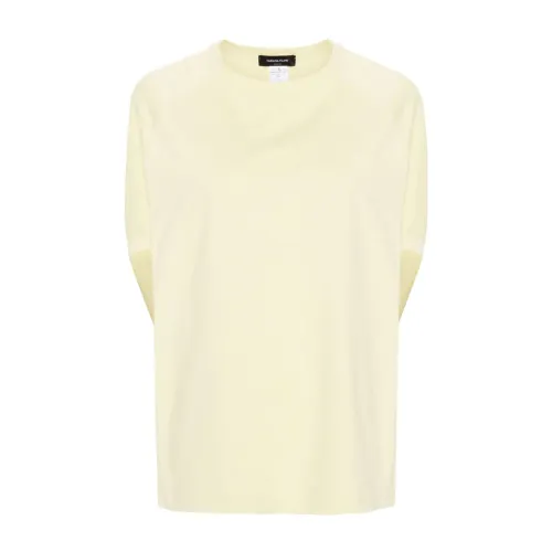 Fabiana Filippi , Yellow Cotton Crew Neck T-shirts and Polos ,Yellow female, Sizes: