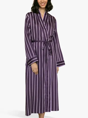 Fable & Eve Stripe Print Dressing Gown, Purple - Purple - Female