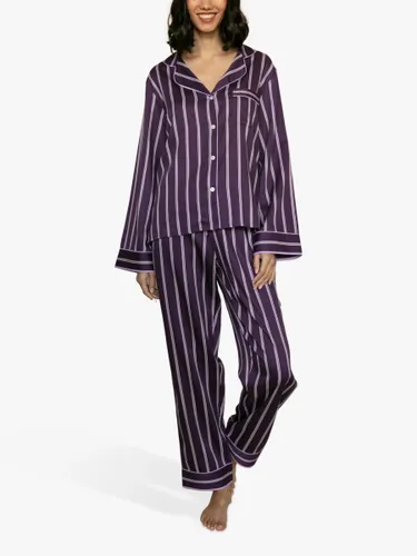 Fable & Eve Stripe Print Pyjama Set, Purple - Purple - Female