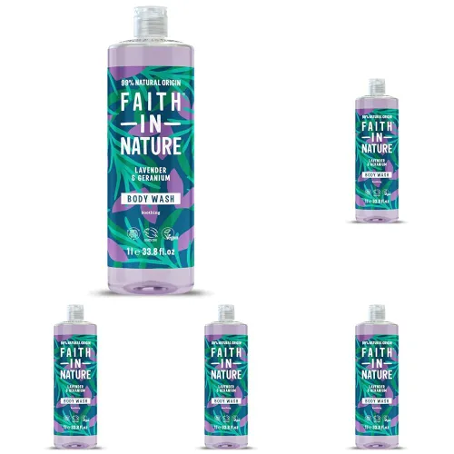 Faith In Nature 1L Natural Lavender & Geranium Body Wash