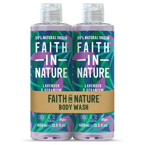 Faith In Nature Natural Lavender & Geranium Body Wash Set