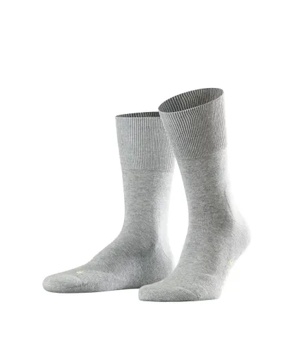 Falke Mens Run Socks in Light Grey Fabric
