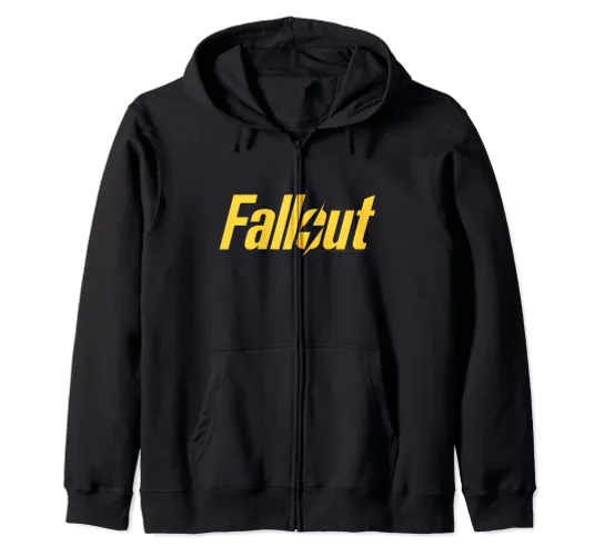 Fallout TV Series Yellow Lightning Logo Zip Hoodie