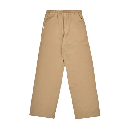 Family First , Soft Cupro Beige Pants ,Brown male, Sizes: