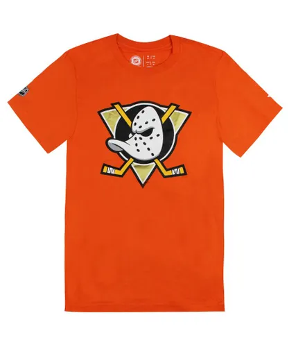 Fanatics Mens Anaheim Ducks Iconic T-Shirt - Orange Cotton