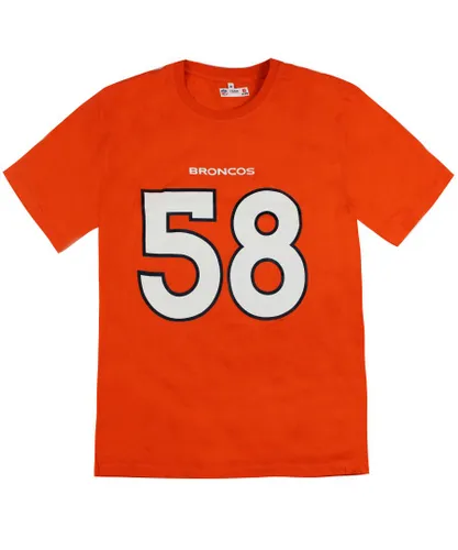 Fanatics Mens NFL Denver Broncos Von Miller 58 T-Shirt - Orange Cotton