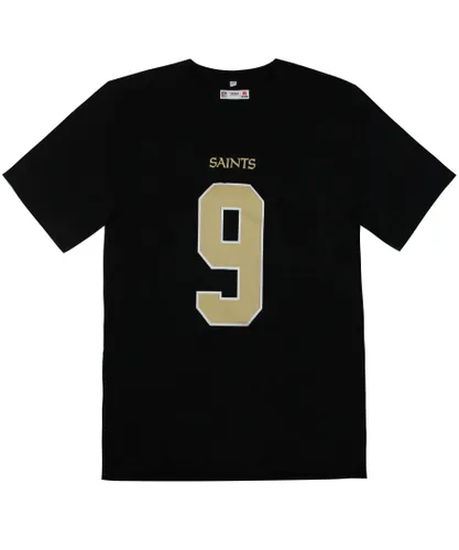 Fanatics Mens NFL New Orleans Saints Drew Brees T-Shirt - Black Cotton