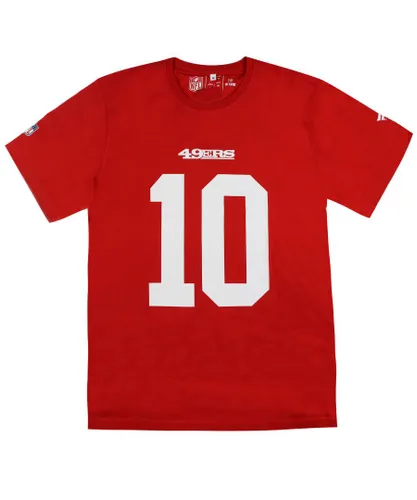 Fanatics Mens NFL San Francisco 49ers Jimmy Garoppolo 10 T-Shirt - Red Cotton