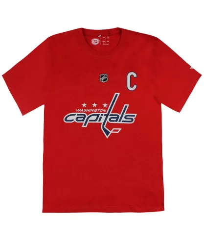 Fanatics Mens NHL Washington Capitals Alexander Ovechkin 8 T-Shirt - Red Cotton