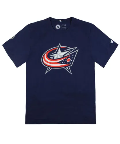 Fanatics NHL Columbus Mens T-Shirt - Blue Cotton