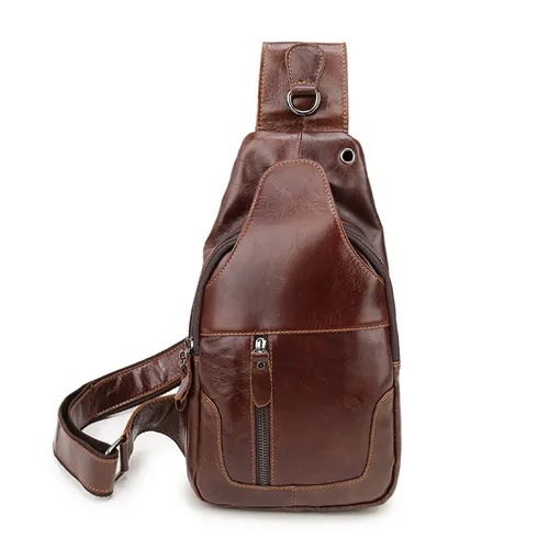 FANDARE Retro Sling Bags Mens Leather Shoulder Packs