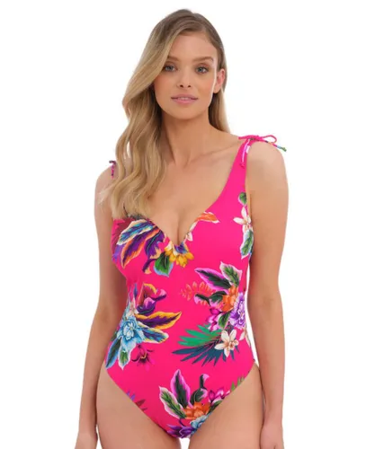 Fantasie Womens 501939 Halkidiki Plunge Swimsuit - Pink Elastane