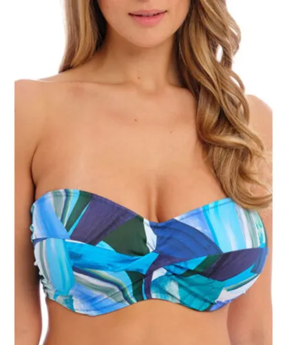 Fantasie Womens Aguada Beach Bandeau Bikini Top - Blue Polyamide