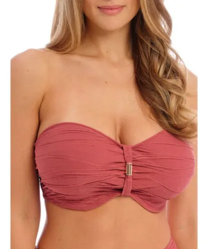 Fantasie Womens Beach Waves Bandeau Bikini Top - Pink Polyamide