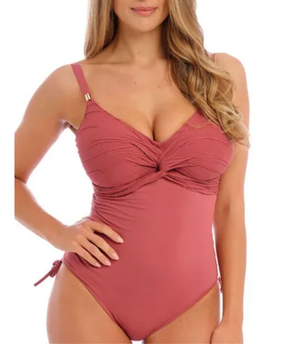 Fantasie Womens Beach Waves Twist Front Swimsuit - Pink Polyamide