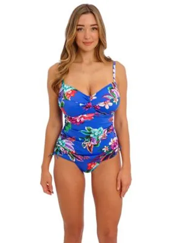 Fantasie Womens Halkidiki Floral Wired Padded Tankini Top - 32DD - Blue Mix, Blue Mix