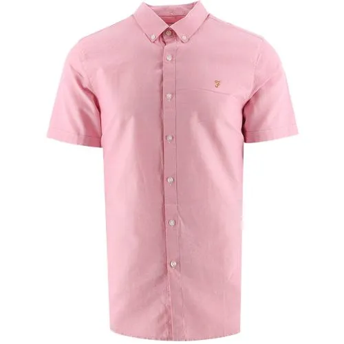 Farah Coral Pink Brewer Short Sleeve Shirt