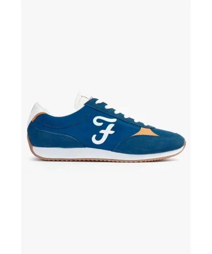 Farah Footwear Mens Blue 'Santo' Casual Lace Up Trainers Leather