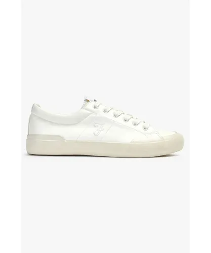 Farah Footwear Mens White 'Dallas' Casual Lace Up Trainers Rubber