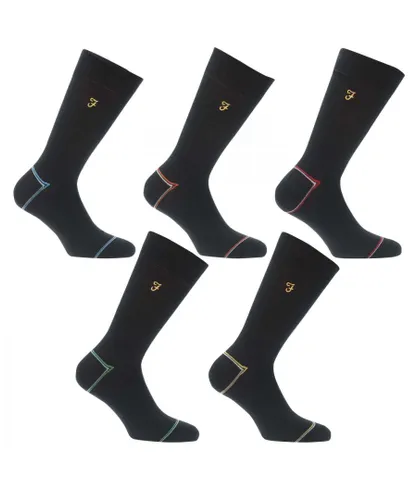 Farah Mens Aroda 5 Pack Dress Socks in Black Cotton - One