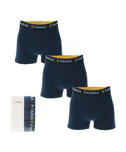Farah Mens Aveleer 3 Pack Boxer Shorts in Navy Cotton
