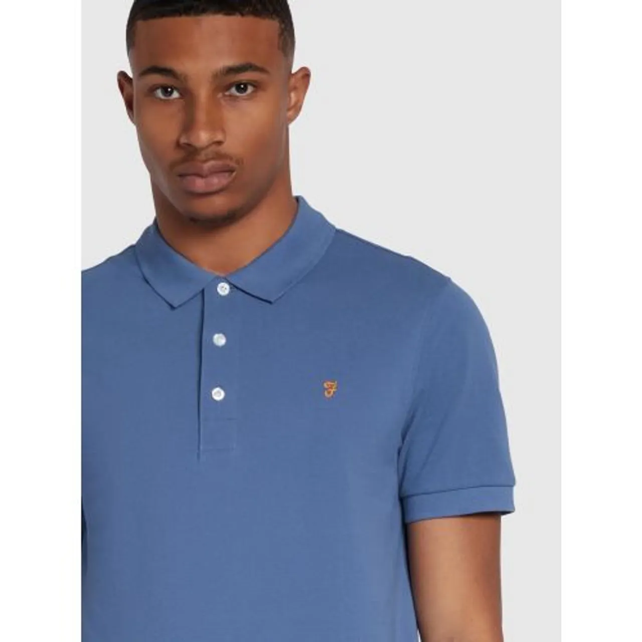 Farah Mens Caribbean Blue Blanes Polo Shirt