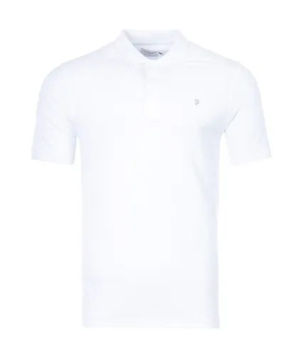 Farah Mens Cove Organic Modern Fit Polo Shirt in White Cotton