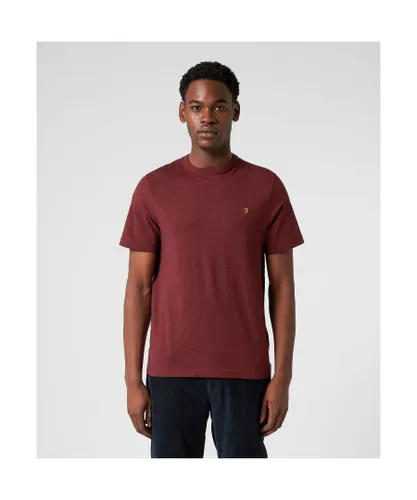 Farah Mens Danny Slim Fit Organic Cotton T-Shirt in Red