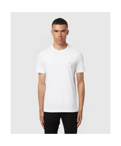 Farah Mens Danny Slim Fit Organic Cotton T-Shirt in White