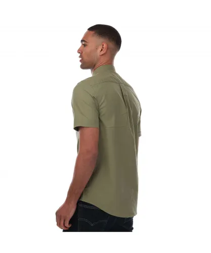 Farah Mens Drayton Short Sleeve Shirt in olive