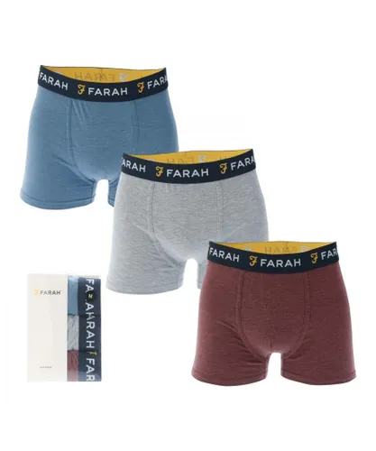 Farah Mens Gillon 3 Oack Boxer Shorts in Multi colour - Multicolour Cotton