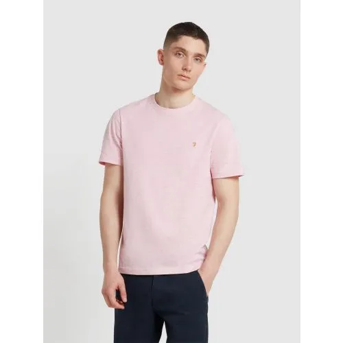 Farah Mens Powder Pink Marl Regular Fit Danny T-Shirt