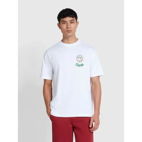 Farah Mens White Timpson Graphic T-Shirt