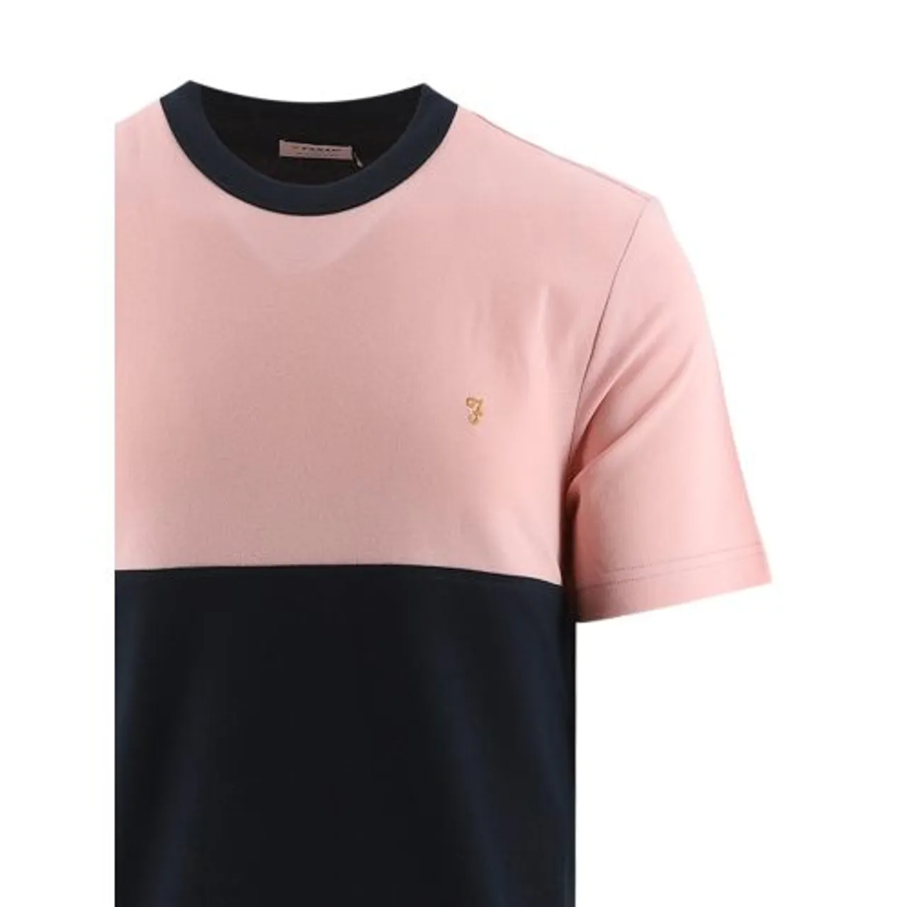Farah Mid Pink Tony Colour Block T-Shirt