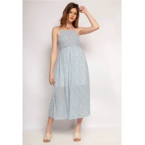 Fashion brands  571-BLEU-CLAIR  women's Long Dress in Blue