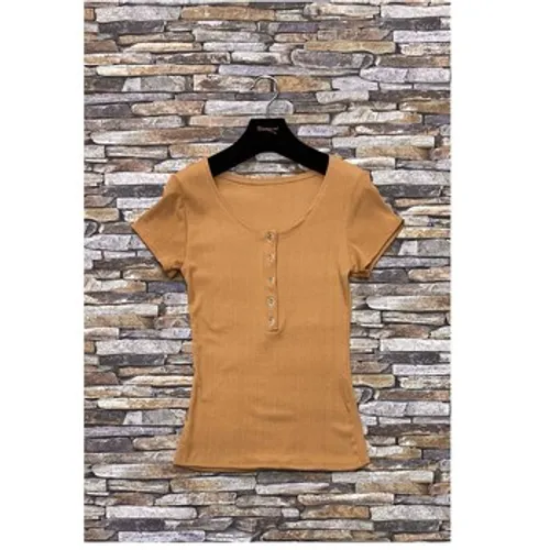 Fashion brands  HS-2863-BROWN  women's Blouse in Brown