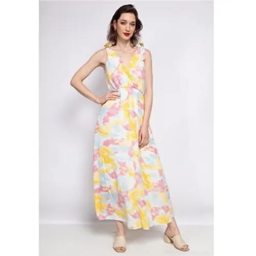 Fashion brands  R185-JAUNE  women's Long Dress in Yellow
