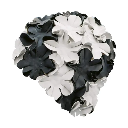 Fashy Women's Rubber Petal Swim Cap - Black/White