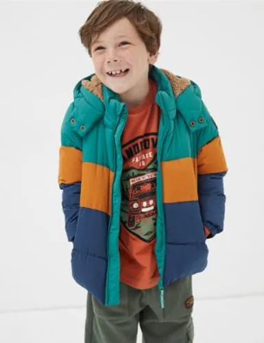 Fatface Boys Hooded Padded Jacket (3-13 Yrs) - 11-12 - Green, Green