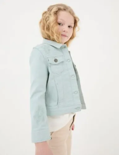 Fatface Girls Denim Embroidered Jacket (3-13 Yrs) - 3-4 Y - Green Mix, Green Mix