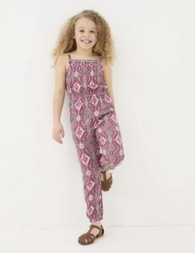 Fatface Girls Paisley Shirred Jumpsuit (3-13 Yrs) - 3-4 Y - Multi, Multi