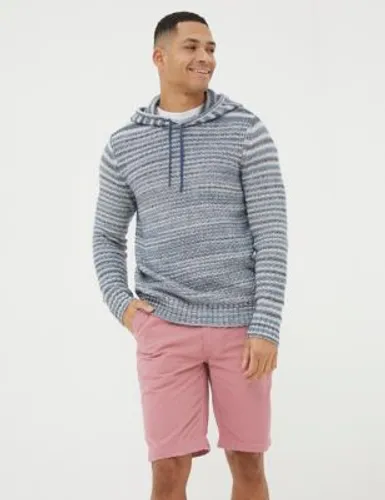 Fatface Mens Cotton Rich Striped Knitted Hoodie - XS - Blue Mix, Blue Mix