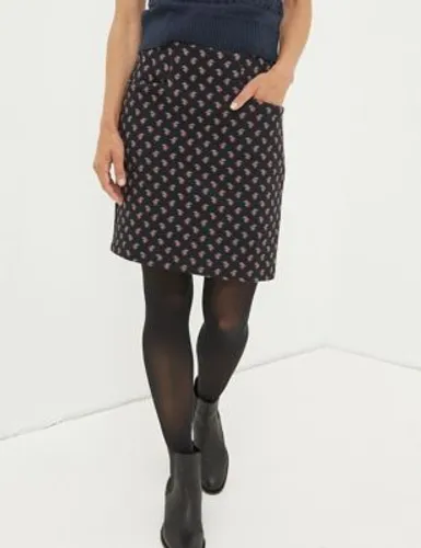 Fatface Womens Jersey Floral Mini A-Line Skirt - 22 - Black Mix, Black Mix