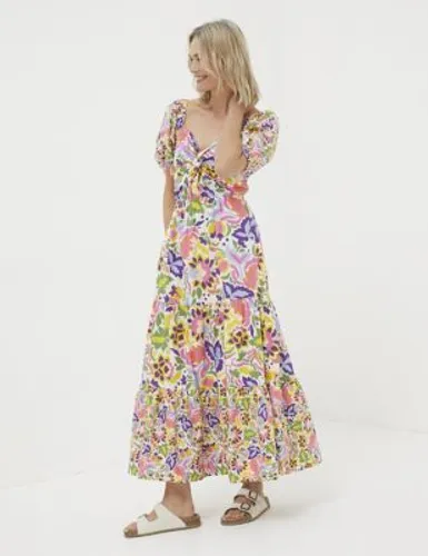 Fatface Womens Pure Cotton Floral Midaxi Waisted Dress - 6SHT - Multi, Multi