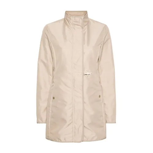Fay , Beige Water-Repellent Jacket with Stand-Up Collar ,Beige female, Sizes: