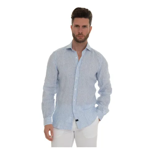 Fay , Casual shirt ,Blue male, Sizes: